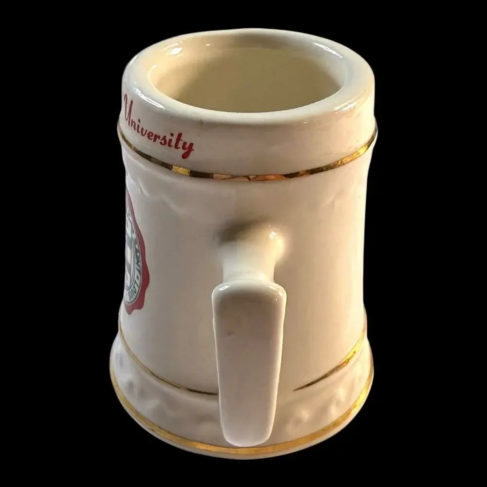 VTG Washington University Saint Louis Ceramic Crest Stein Cream Gold Miniature